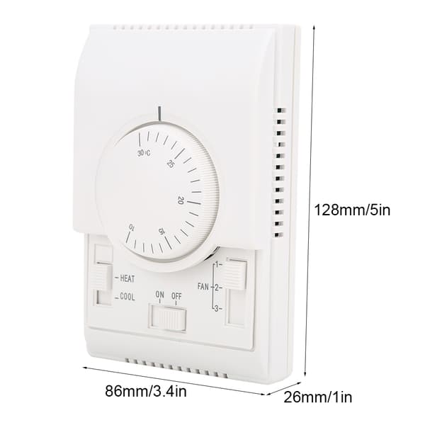 Overflademonteret klimaanlægtermostat, 10-30℃, AC220V