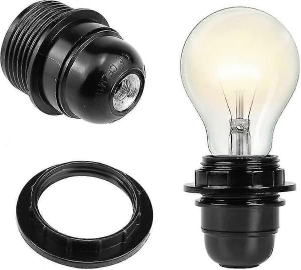 dele E27 fatningsadapter, E27 fatning, sort E27 fatningsskruefatningslampeholder, retro E27 lampe, til montering af retro glødepærefatning