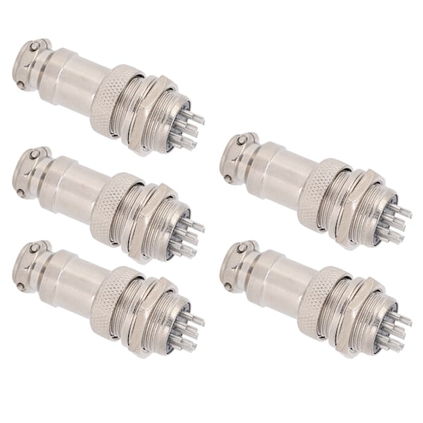 5 kpl Ilmailupistokeliitin Uros Naaras Johto Paneeli Virta Runko Metalliliittimet GX16 16mm 450V7pin