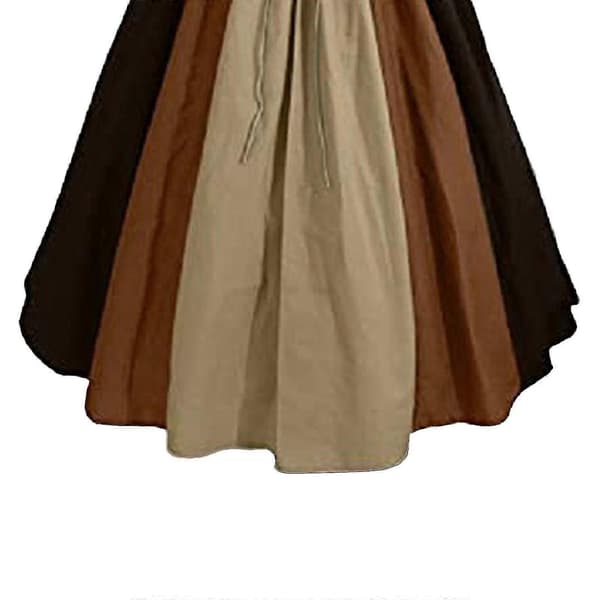 Medeltida kläder Damklänningar med kort ärm Gotiska klänningar Retro festklänningar Balklänning Brown S