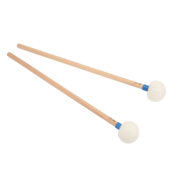 2 st Trumklubba Filt Huvud Trähandtag Halkfritt Instrument Tillbehör Set Kit för Spel Blå