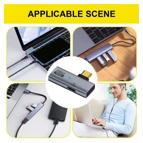Typ-C till OTG-adapter, 2-i-1 USB Typ-C-adapter, stöder PD till USB OTG-dataöverföring.