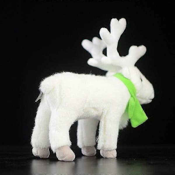 24 cm härlig ren docka vit simulerad söt Rangifer Tarandus Peary Caribou plyschleksak efterliknar djur för barn julklappar