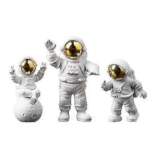3D Astronaut Figur - Stilfuld Skrivebordsdekoration til Hjemmet eller Studieværelset Gold