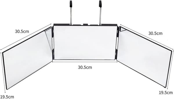 【03】UNIQ 360-foldbart makeupspejl med ophæng - 3-delt hængende spejl