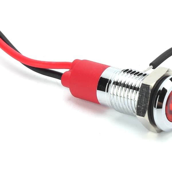 Vedenpitävä 8mm LED-merkkivalo - Punainen (1 kpl)