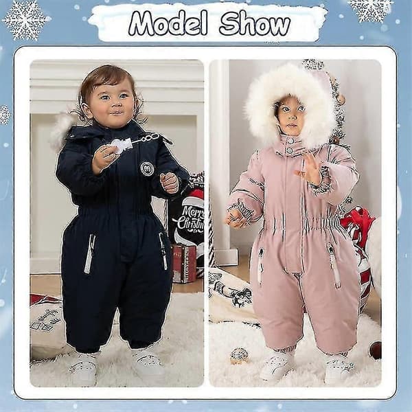 Børneoveralls Skisæt Vandtætte vinterfrakker Jakker Jumpsuits White 90cm