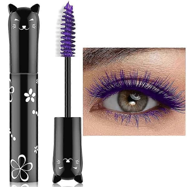 【03】Färgglad Mascara, Vattentät Långvarig Tjock Mascara (Lila)