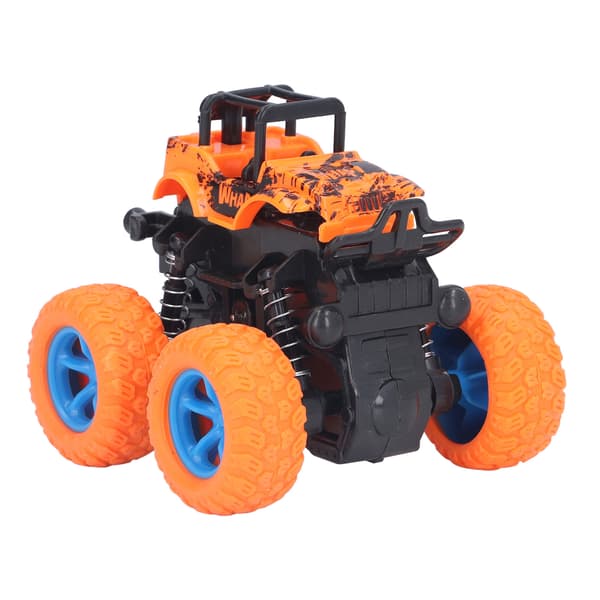Tröghetsdriven terrängfordonsleksak 360° Rotation 4-hjulsdrift Simulering Babybilmodell för barn Orange