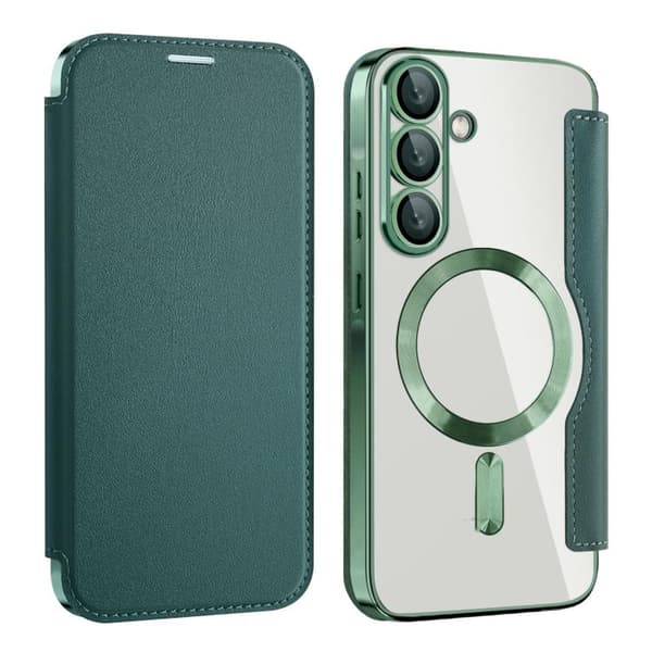 【03】Samsung Galaxy A56 5G Cover med MagSafe RFID Tyverisikring Læder Grön
