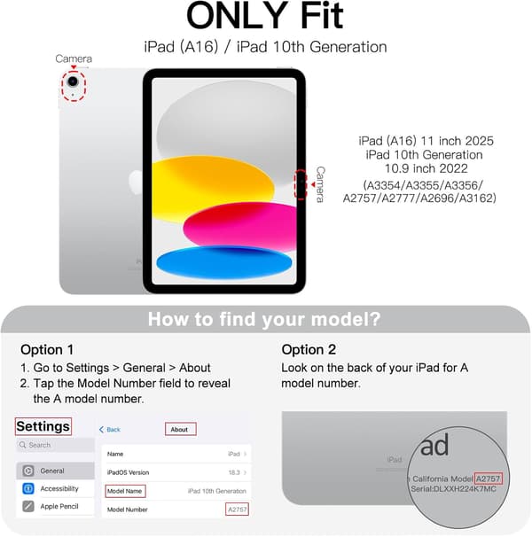 【03】iPad (A16) 11./10. generation (2025/2022), Slim Stand Hard Case Cover (Blå)