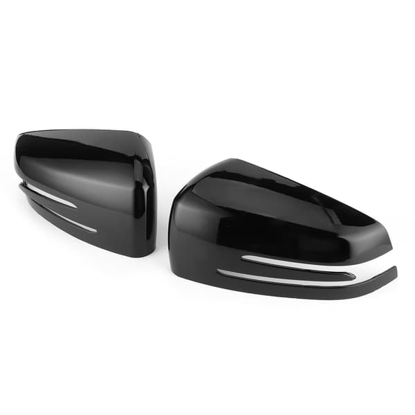 2 stk. Sidespejlsdæksel Dekorativ Trim Cap Passer til Mercedes Benz A B C E CLS CLA GLAGlossy Sort