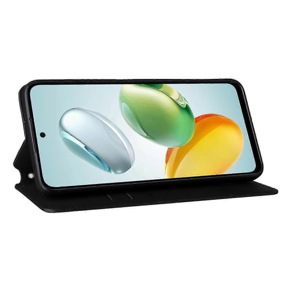 Til Honor 200 Smart 5G/Play 60 Plus 5G-cover Rhombus Imprint PU-læderpung-etui Black