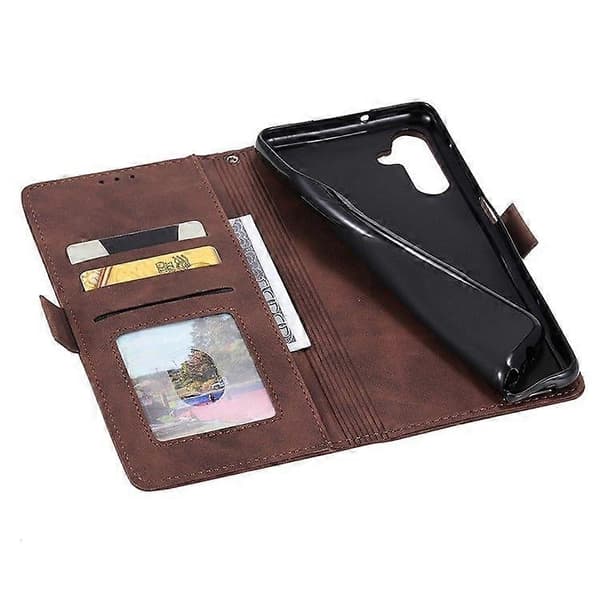 【03】til Samsung Galaxy A36 5G Pung Etui Stativ Læder Telefon Cover - Perfekt Brown