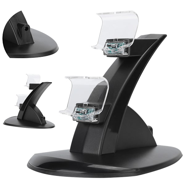 2 i 1 Dobbelt Fly Gamepads Desktop Oplader Opladningsstander Tilbehør til PS4