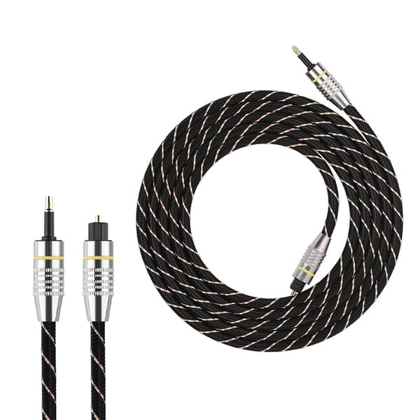 Toslink til Mini Plug 3,5 mm optisk fiber digitalt lydkabel SPDIF forgyldt stik 2m