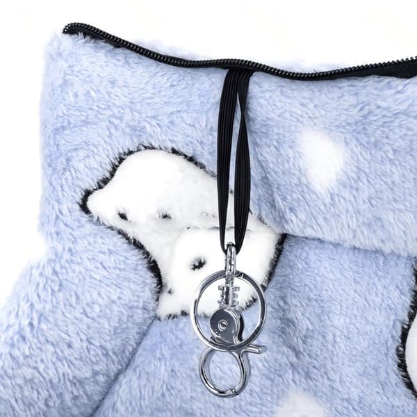 Polstret kæledyrstaske til hunde og katte, blåt bamse-design