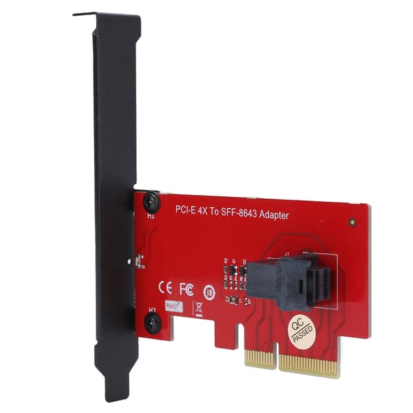 SFF-8643 - PCI-E 4X -sovitinkorttimuunnin, jossa 1 Mini-SAS HD 36-nastainen naarasliitin