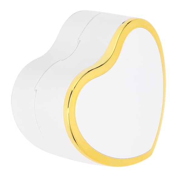 Hjerteformet Ringæske Elegant Stilfuld Smykke Display Gaveæske med LED-lys til Forlovelse Bryllup Hvid