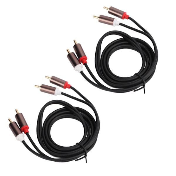 2 st AV-ljudkabel PVC Flätad Skärmad RCA Förlängningssladd för Förstärkare Högtalare Spelare