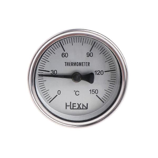 Kompakt bimetallisk termometer 50/100/150/200/300 ℃ termometer i rustfrit stål 1/4PT-forbindelse bruges til rørledninger 300 degrees