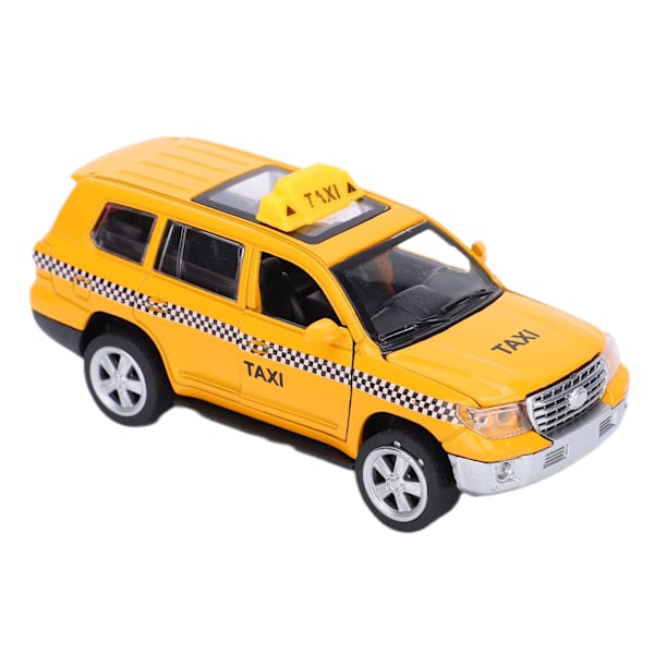 1:32 Legetøjsbil Legering Taxi Model Simulation Lyd Lys Kabine Model Træk Tilbage Børnegaver#1