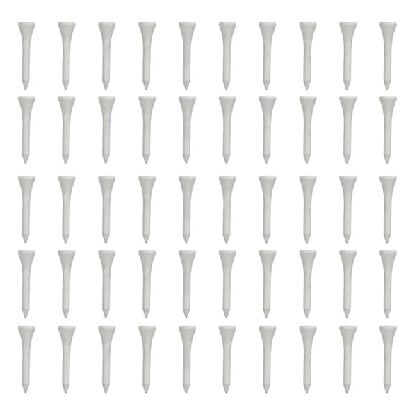 50 st Golf-tees i lönnträ, vit, lång bollbas, set för utomhussporter, 42 mm / 1,65 tum