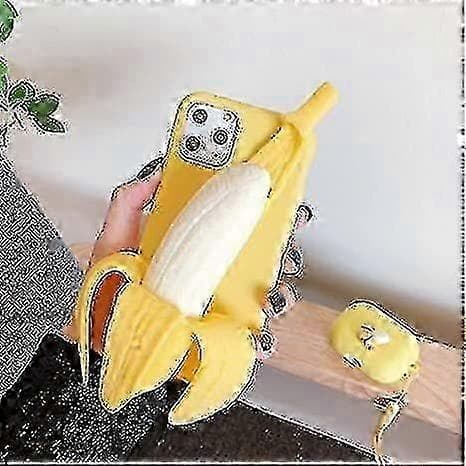 【03】3D Keltainen Banaani Silikonikotelo iPhone 11