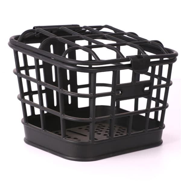 【03】Bicycle Front Basket Large Capacity Anti-extrusion Black PC Material Detachable Bicycle Basket with Lid for Electric Bicycle
