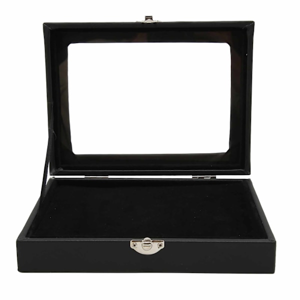 Pin Display Case Ordentlig Opbevaring Transparent Støvtæt Sort Badge Opbevaringsboks til Hjem Smykkebutik S