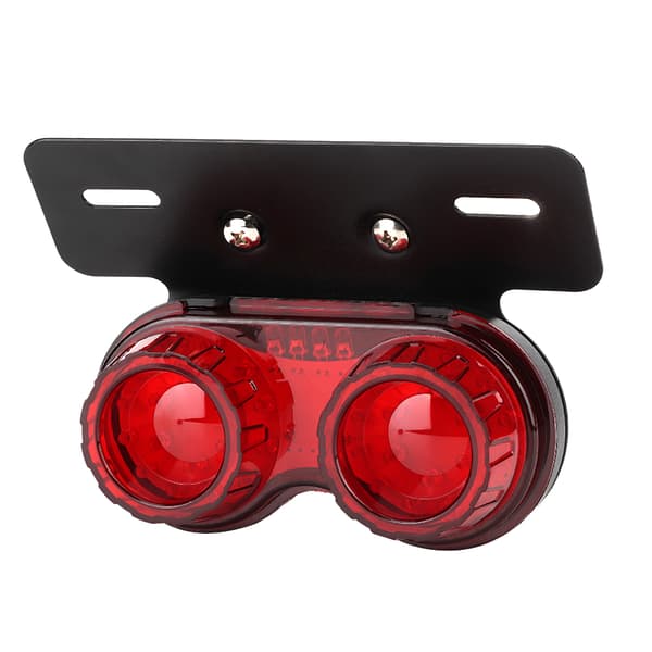 12V Rund LED Broms- och Bakljus för Motorcykel Universal Modifierad Tillbehör Röd Lins