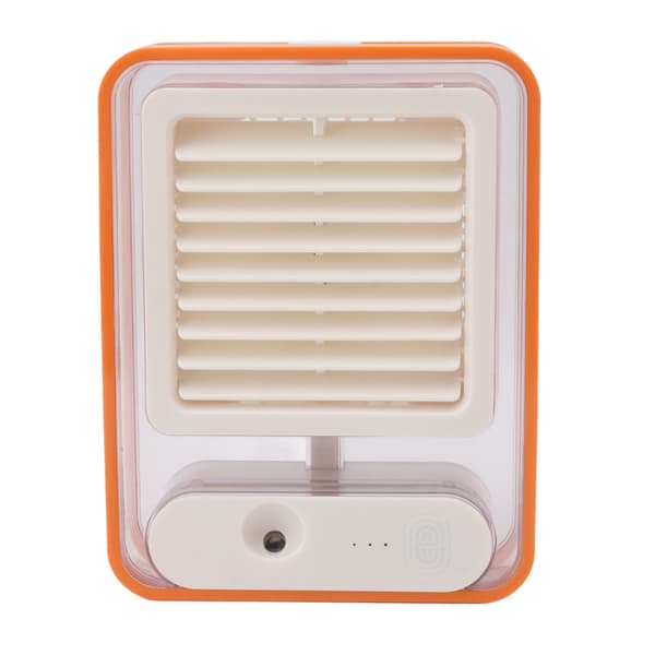 Bordluftkøler USB-opladning Orange Bærbar Mini Desktop Luftfugter Ventilator Lav Støj med Farvet Natlys