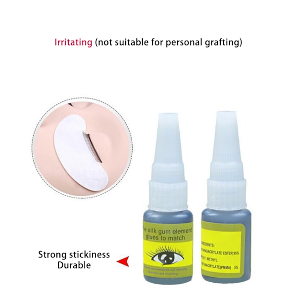 10ml Ögonfransförlängningslim Snabbtorkande Fransar Podningslim Övningsverktyg för Förlängning
