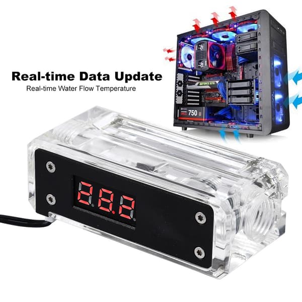 Precisions 50-100℃ Digital Vattentermometer Realtids Vattenkylningstermometer Röd Display