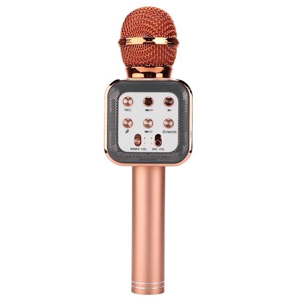 Trådlös Mikrofon Bluetooth Mic Högtalare 5W Portabel Handhållen för Karaoke Party Hem (Roséguld)