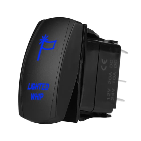 5-benet laserbelyst vippekontakt On Off LED-lys 12V-20A 24V-10A (blå)