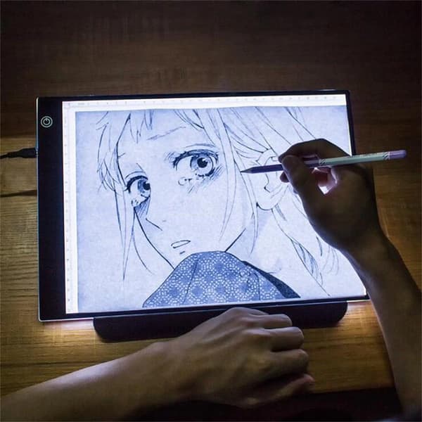 【03】Light Pad A4 LED 3-Mode Dæmper Lysbord Tegneplade Bærbar Diamantmaling Hvid Vit white