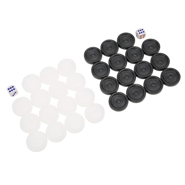 22mm Plast Sort Hvid Backgammon Brikker Spil Brikker Sæt Børn Legetøj