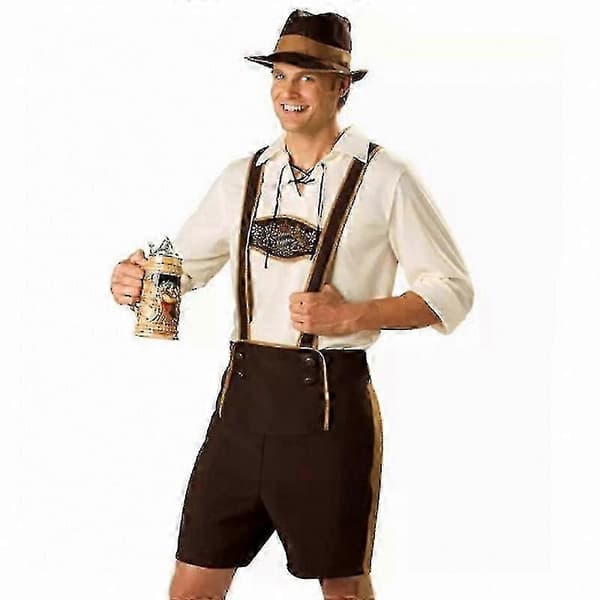 Festlig Oktoberfestkostume til par, bartender og servitrice, cosplay, festkjole, karneval, paradekostume Man M