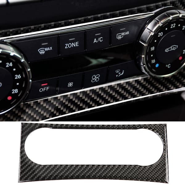 Kolfiber Mittkonsol Luftkonditionering Trimskydd för Mercedes W204 2005-2012