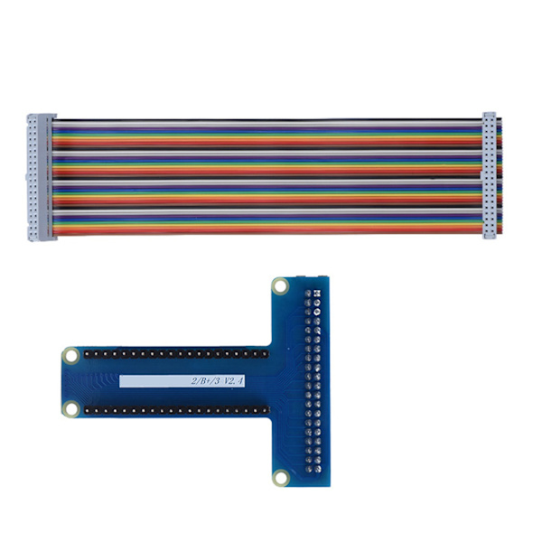 T Typ GPIO Förlängningskort 40Pin Platt Kabel för Raspberry Pi 1B+/ 2B/ 3B