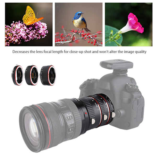 Auto Fokuserande Makro Förlängningslinser Adapterringar Set för Canon EF S Objektiv