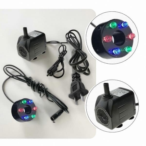 Dykpumpe med LED-lys til springvand og damme AC12V 6LED warm white light