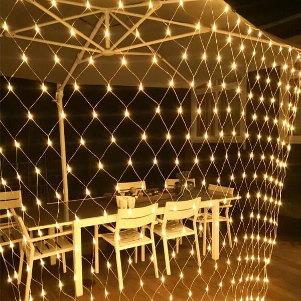 【03】Blå LED-netlys, 192 LED-netlys 3M X 2M 8 Vandtæt En