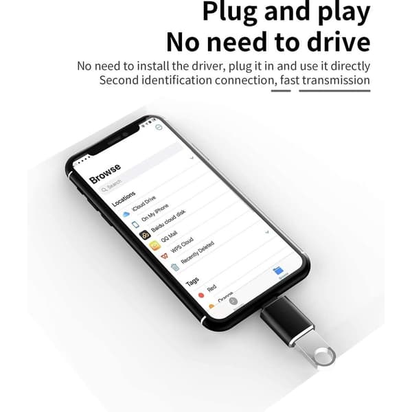 2 kpl USB3.0 OTG-Lightning-adapteri iOS-tukeen USB-laitteiden liittämiseksi iPhoneen ja iPadiin