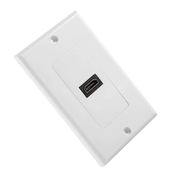 1 Port Guldpläterad HDMI med Ethernet Väggplatta Frontskydd för Hemma Bio DVD Vit