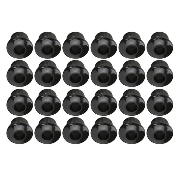 24 st Gitarrsträng Knapphylsor 10mm Högpresterande Plastmaterial Halvsluten Design Gitarrdelar Svart