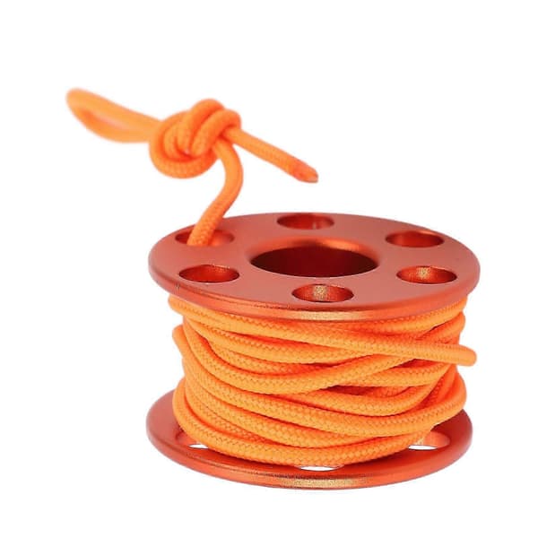 Orange aluminiumlegering dykkerfingerhjul med selvlysende nylonsnor