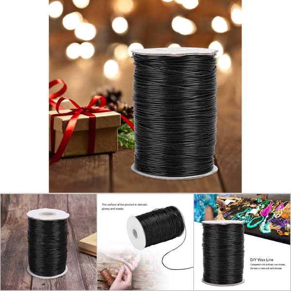 【03】160m waxed line DIY eco-friendly hand-woven rope chain cotton thread 1mm (black)