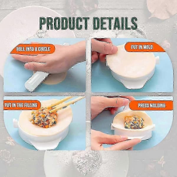 3-i-1 Manuell Dumpling Maker Press, Degform och Degpressverktyg Vihreä